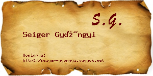 Seiger Gyöngyi névjegykártya